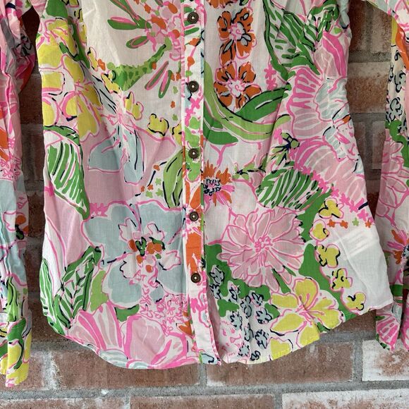 Lilly Pulitzer Target Nosey Posey Button Down Floral Pattern Size XS Cotton - Picture 4 of 9